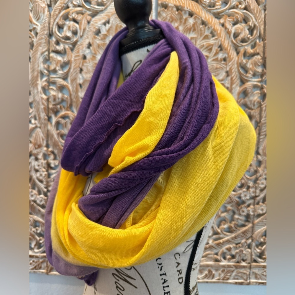 LSU Louisiana State University Lightweight Infinity Scarf- 35”x17.5” - Picture 4 of 8